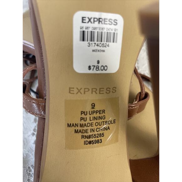 Express Women's Size 9 Tie-Up Gladiator Heeled Sandals whit tag see photos - Picture 6 of 10